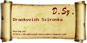 Draskovich Szironka névjegykártya
